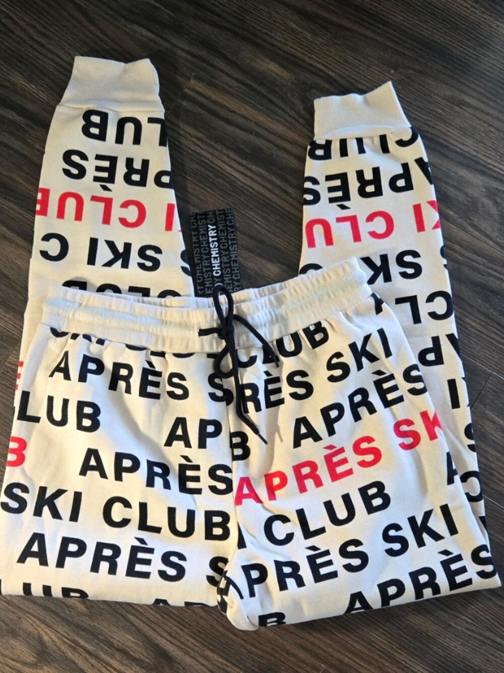 CHEMISTRY Après Ski Club Sweatpants NWT/SIZE L